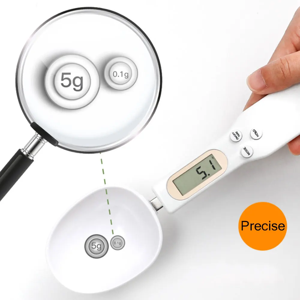 500g/0.1g LCD Display Digital Kitchen Measuring Spoon Electronic Digital Spoon Scale Mini Kitchen Scales Baking Supplies_voghion.com