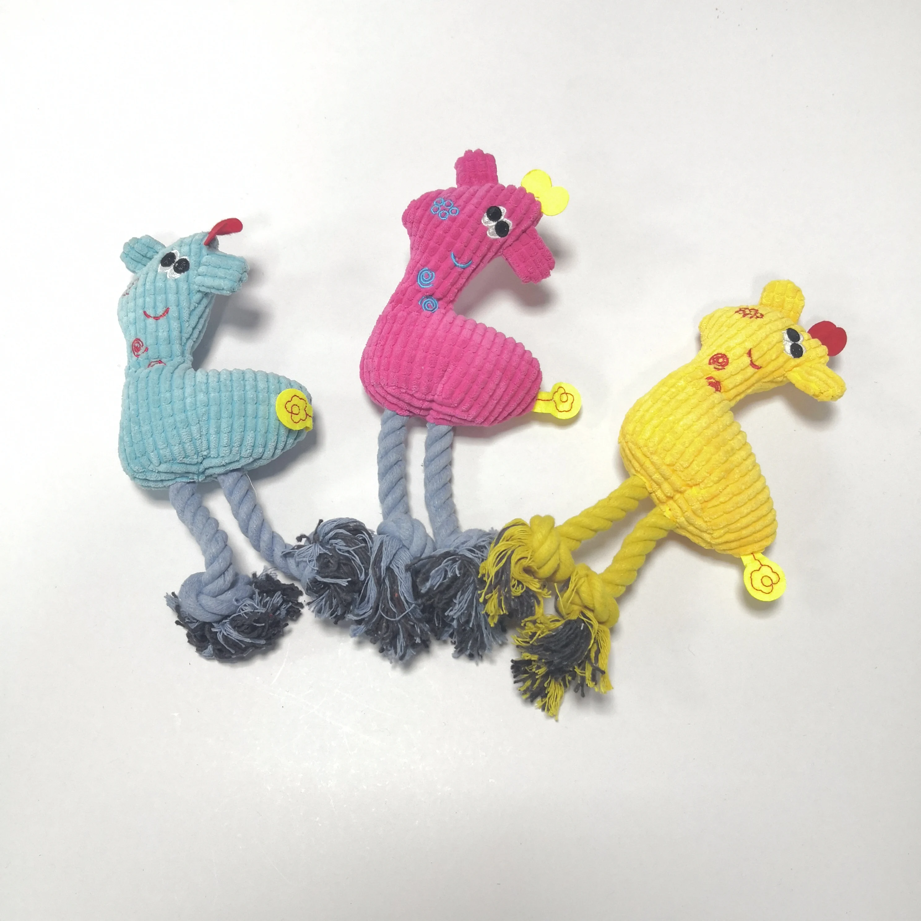 

Dog Chew Squeak Toys Giraffe Fleece Rope Interative Toy Animals Plush Puppy Deer for Pet Dogs Cat Chew Squeaking Toy