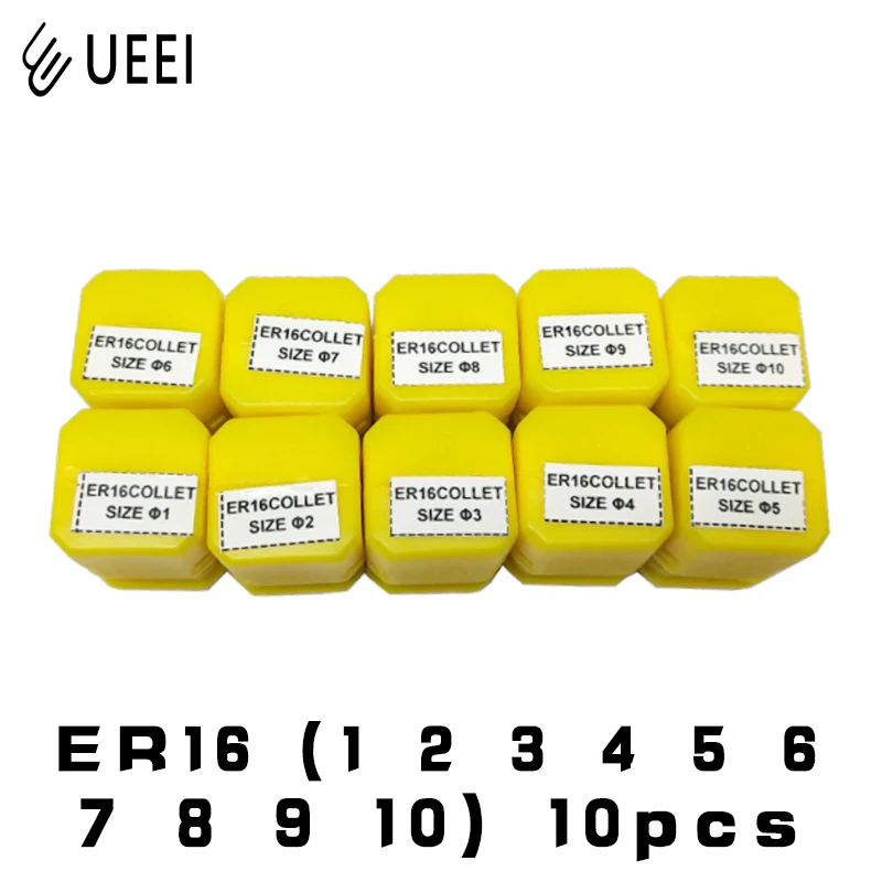 10 Uds ER16 1 2 3 4 5 6 7 8 9 10MM primavera Collet de pinza de precisión de máquina de grabado CNC torno herramienta de fresadora