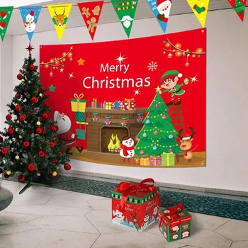 

3D Simulation Fake Window Santa Claus Deer Wall Sticker Home Decor Bedroom Poster Festival Christmas Decoration PVC Art Mural