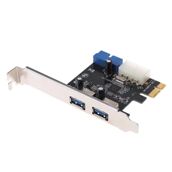 

USB 3.0 x2 PCI-E Expansion Card External 19 pin PCI-E Card 4pin IDE Power Connector