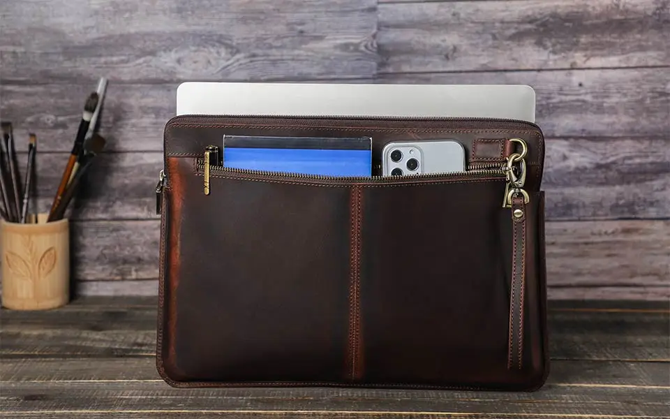 retro saco do portátil caso para macbook pro ar pro polegada de couro vaca pasta barra toque