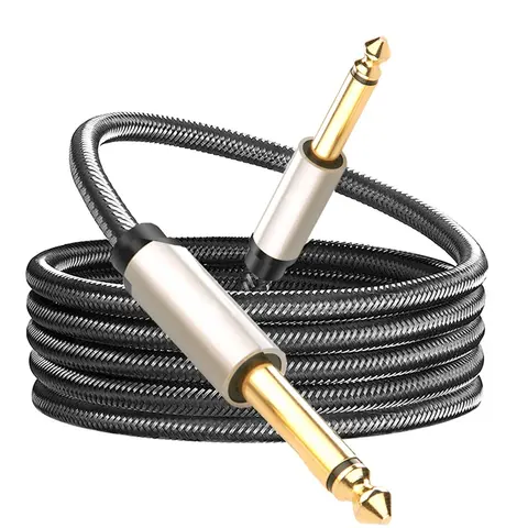 To 6.35mm DIY Audio Cable Male To Male Amp Cord Zinc Alloy Casing Compatible With Electric Bass Guitar Keyboard