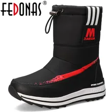 FEDONAS/Новинка; теплые удобные женские зимние ботинки на плоской платформе; женские ботильоны на молнии; Повседневная офисная Базовая женская обувь