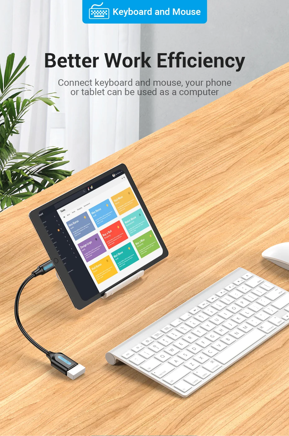 Vention USB C to USB OTG Adapter USB 3.0 2.0 Type-C OTG Data Cable Connector for Samsung GalaxyS 10 MacBook Pro USB C Adapter