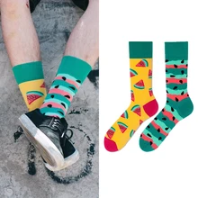 Men Socks Student 2022 New Spring And Autumn Male Asymmetric AB Socks Unique Cartoon Cute Cotton Teenager Boy Hot Sale W13