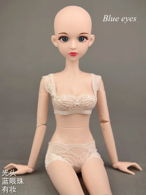 3D реальные глаза Обнаженная 1/4 BJD кукла Синьи/45 см Оригинальная кукла тела с двойным коленом локтевого сустава/для косплея DIY куклы игрушки - Цвет: makeup blue eyes