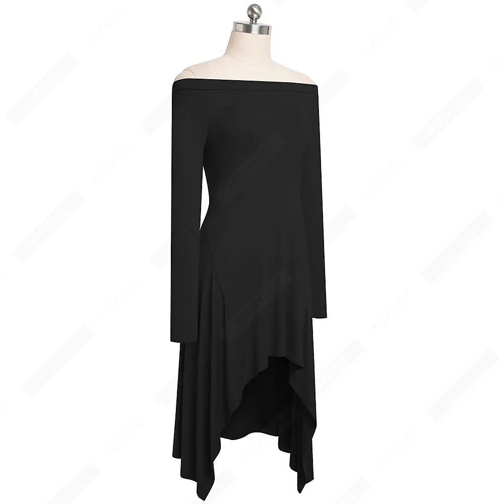 Casual Solid color Off Shoulder Sexy Tops Elegant Chic Long sleeve Autumn Tee EA183
