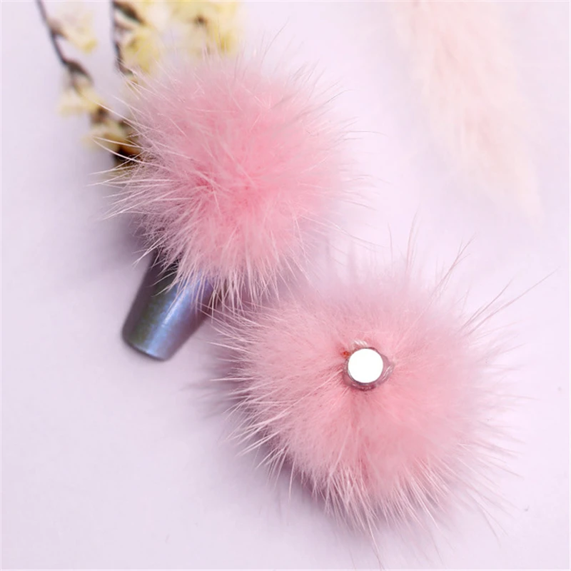 Soft Nail Poms Fluffy Plush Ball Nail Charms Pom Fur Balls Detachable Magnetic Acrylic Tips Jewelry Decorations Ornament Tool
