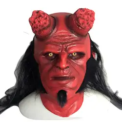 Высокое качество аниме Hellboy Маскарадная маска Anung Un Rama латексные маски Детский Взрослый Рог ужасов шлем вечерние реквизит для Хэллоуина