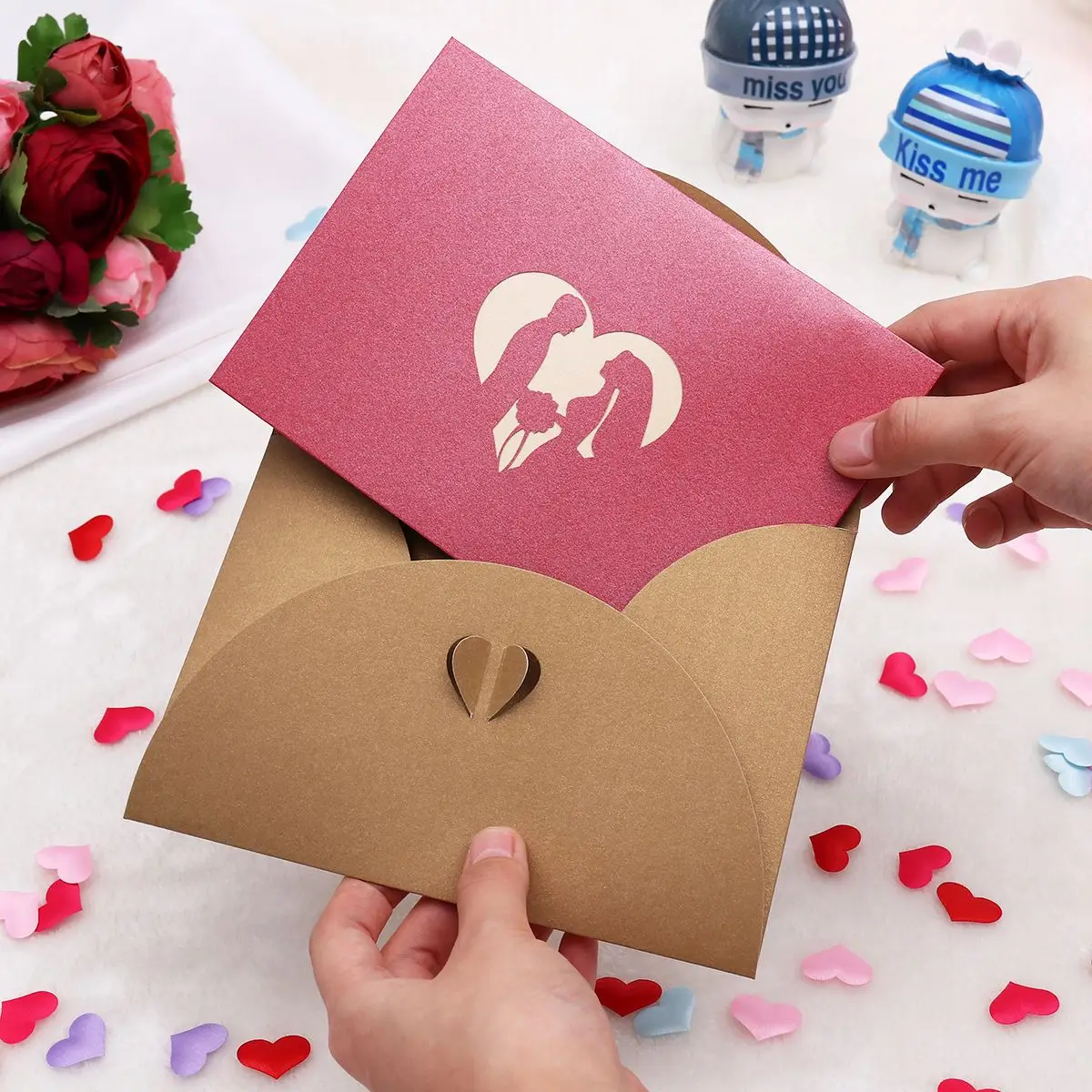  Wedding Pop Up Greeting Card 3D Gift Card With Bride And Bridegroom Design Postcard With Envelope S - 4.00004E+12