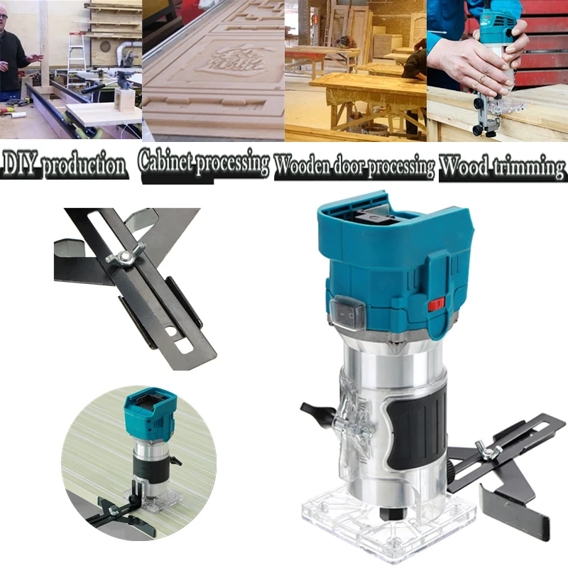 

850W Electric Trimmer Wookworking Engraving Slotting Hand Trimming Carving Machine Wood Cutter Router Milling For Makita Battery