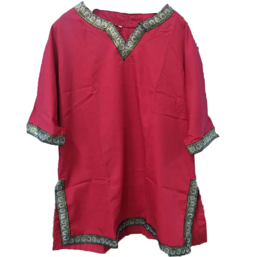 Male Viking Pirate Knight Warrior Cosplay Costume - Adult Renaissance Carnival Clothing V-neck Cotton Top Tunic image 4