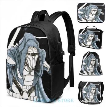 

Funny Graphic print Revan USB Charge Backpack men School bags Women bag Travel laptop bag