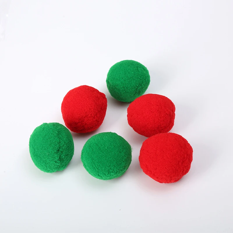 White Meideli 6Pcs Plush Bell Balls,Cat Interactive Toys,Indoor Cats Colorful Elastic Pom-pom Balls Playing Chewing Training Toys for Cats Kitten Brown