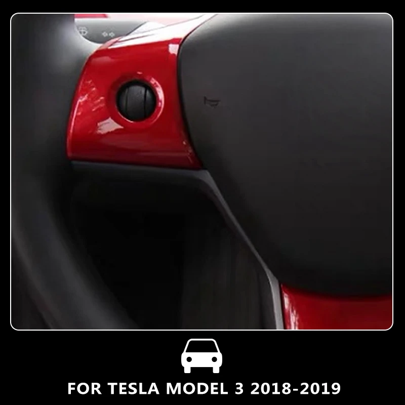 Pcmoa внутренняя накладка на руль декоративная накладка для Tesla модель 3- интерьерная молдинги наклейка новинка желтый белый