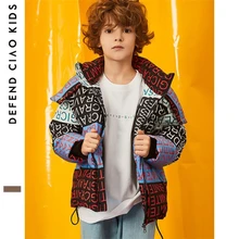 Новое поступление года, дизайнерское зимнее пуховое пальто в Корейском стиле для детей, модная Лыжная одежда для мальчиков Детский пуховик с принтом