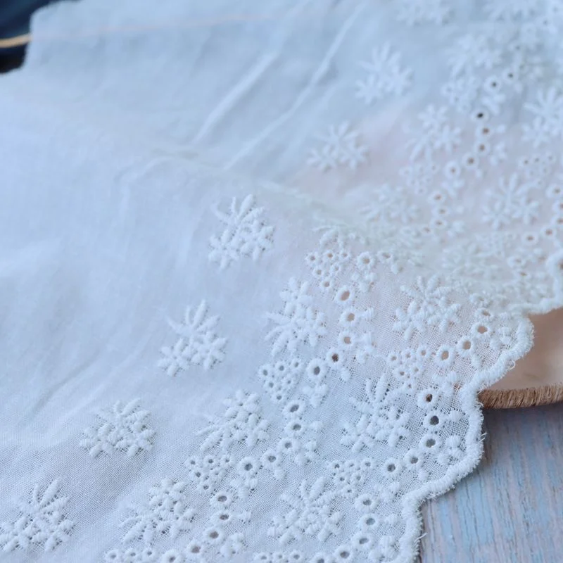 Exquisite Hollow Cotton Embroidered Fringe Ribbon 15CM Wide DIY Handmade Lace Dress Curtains Apparel Sewing Accessories