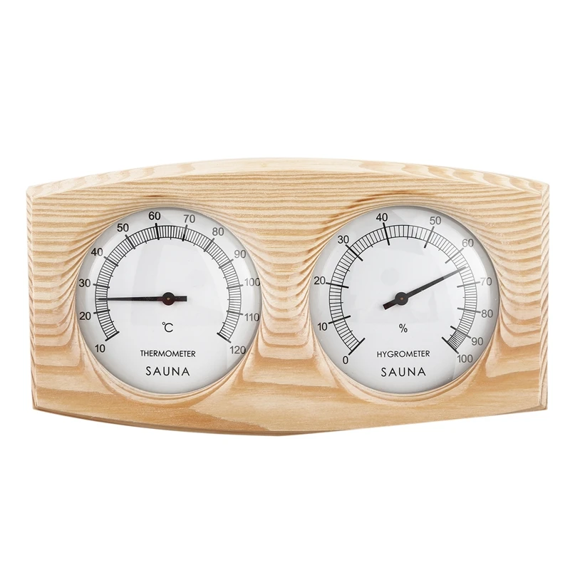 

Sauna Room Wood Thermometer Hygrometer Steam Sauna Room Thermometer Instrument Humidity Meter Sauna Temperature Resistant Access