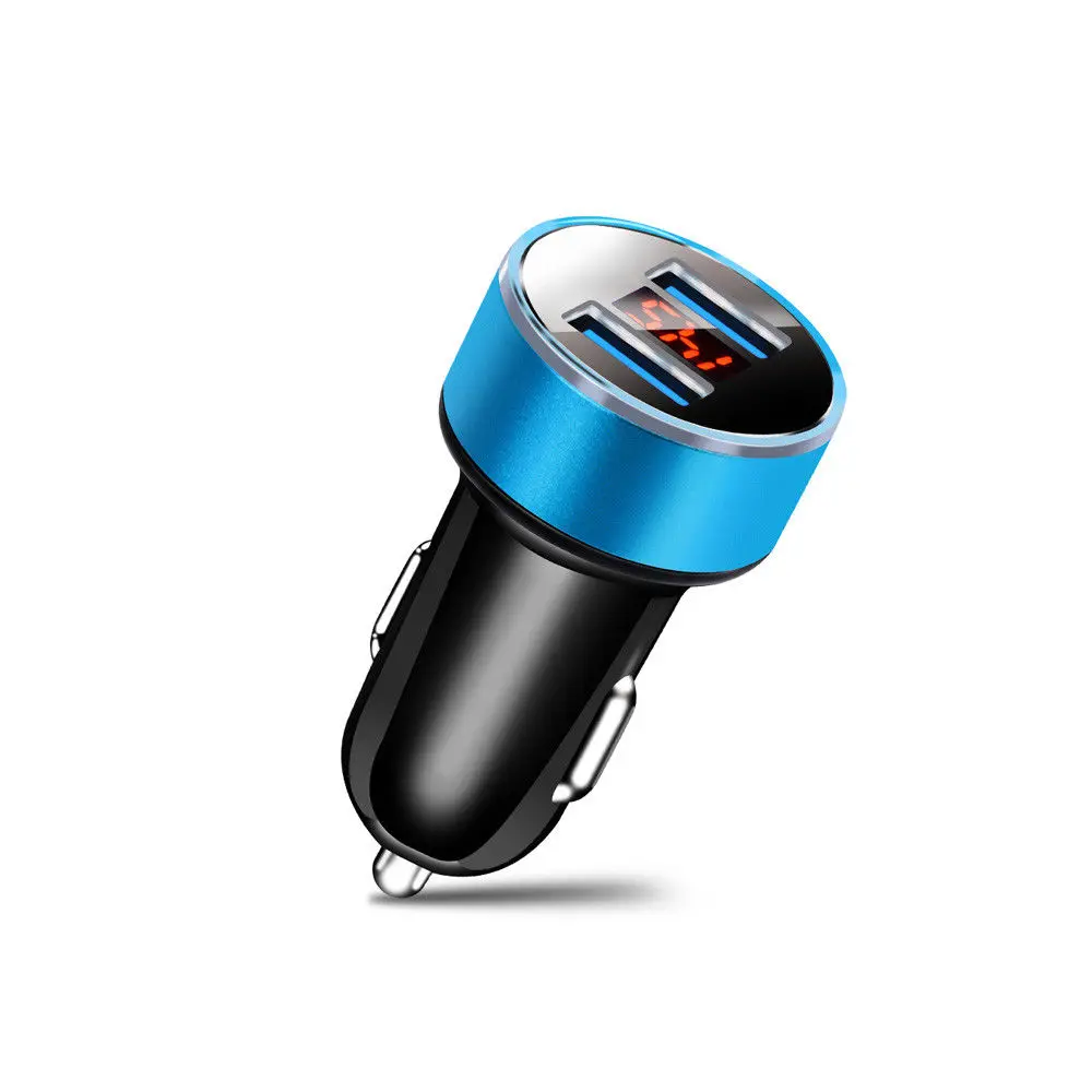 2-Порты и разъёмы, USB автомобильный адаптер, Автомобильный светодиодный Дисплей QC 3,0 Быстрая зарядка для IPhone и Android