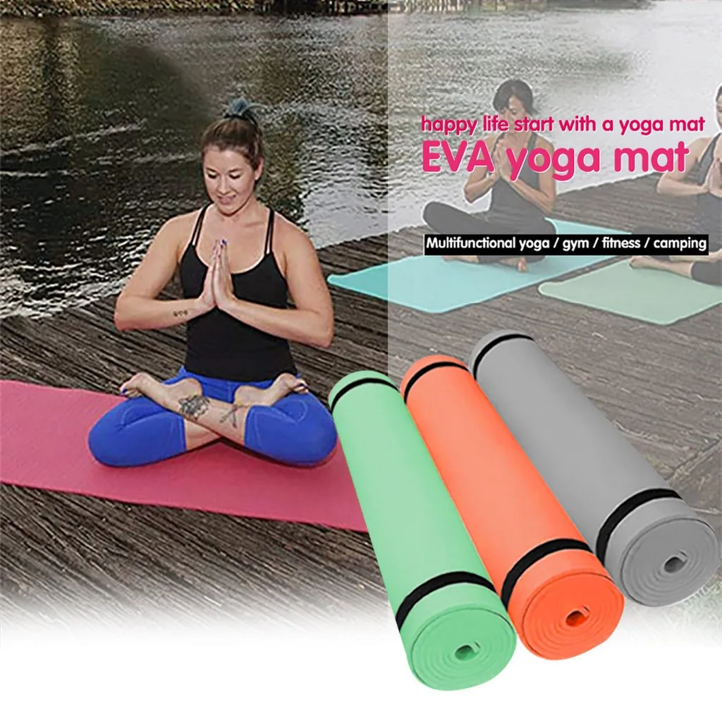 New 4MM EVA Thick Durable Yoga Mat Non-slip Exercise Fitness Pad