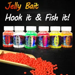 JIGEECARP – lot d'appâts pour la pêche, pack de leurres pour attraper des poissons tels que les carpes, en gelée, avec perles, oeufs de haricots, bouillettes, pour l'eau salée, pour le maïs, le lait, la pomme de terre, 1 bouteille, 450 pièces 