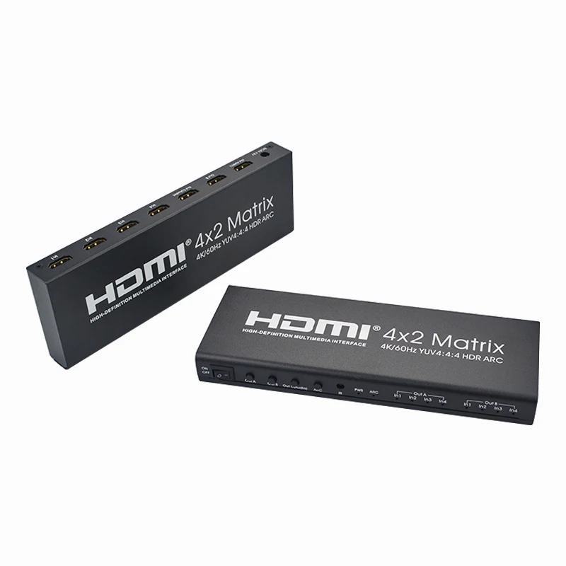Матрица AIXXCO 4K HDMI 2 0 4X2 с переключателем аудио на сплиттер 4 в ARC 4K/60 Гц|Кабели HDMI| |