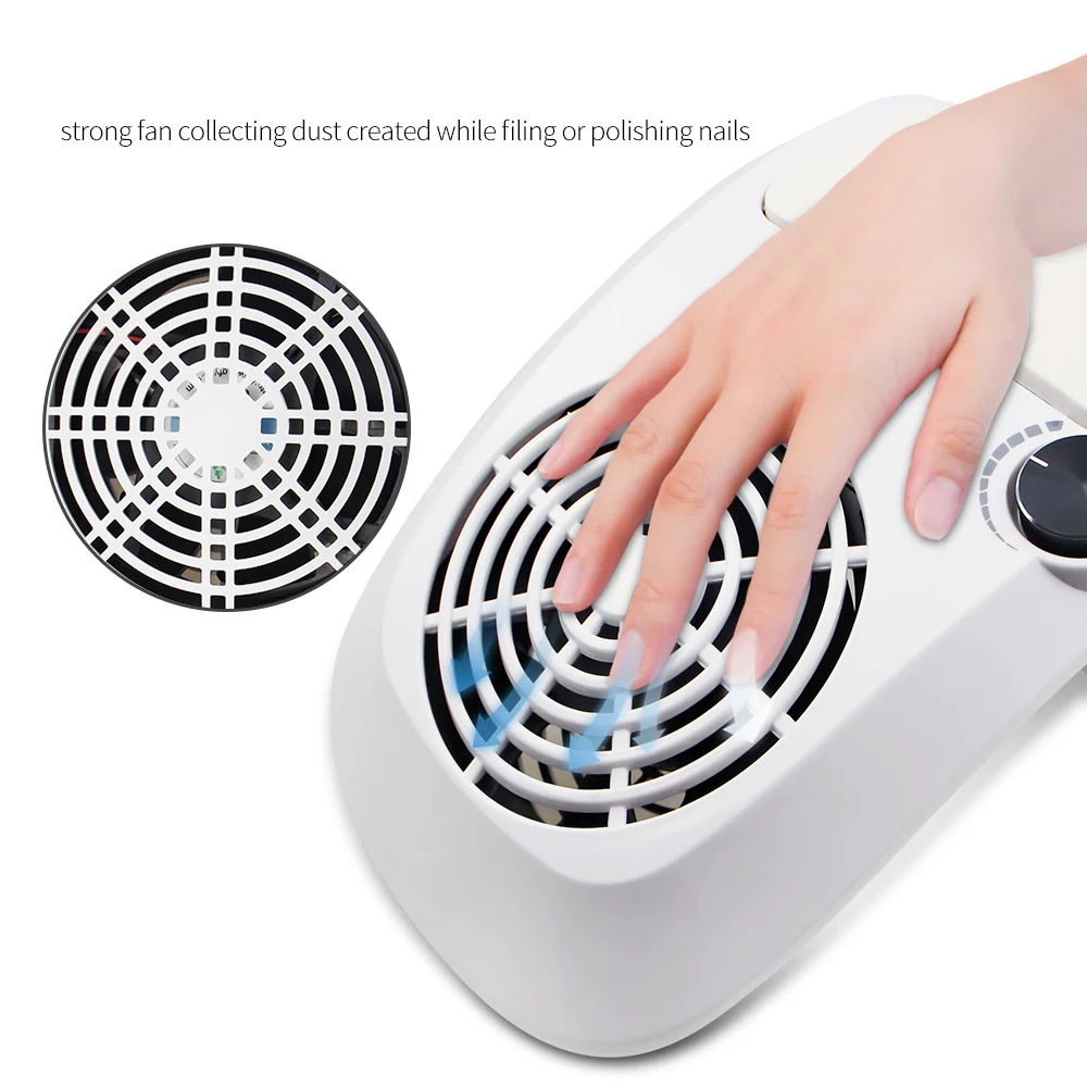 Billige 80W 2 in 1 Nagel Staub Absaugung Collector   UV Nagel lampe Trockner Mit Einstellbarer Geschwindigkeit Fan motion Sensing 3 Timing modus Nail art Werkzeug