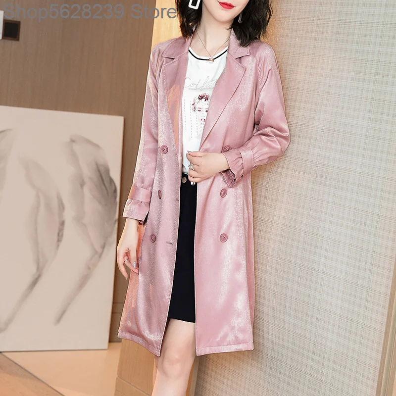 

Pink Windbreaker Women's Middle School Long Money 2020 Coat Little Man Coat England Wind