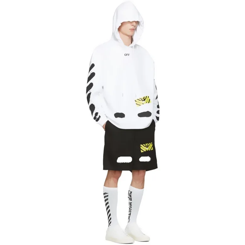 OFF-WHITE летние новые мужские шорты с буквенным принтом пять свободные мужские