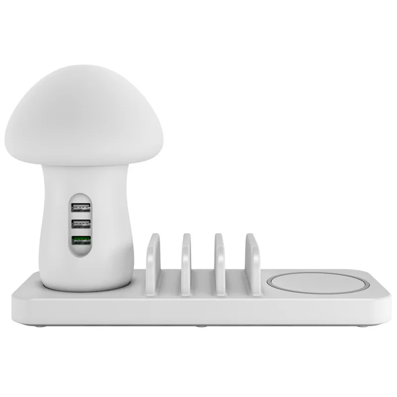 

Factory Hot Sales Mushroom Lamp Charging Set Multi-port USB Charger QC3.0 Fixed Charger 3-Port Multi Purpose Bedside Lamp