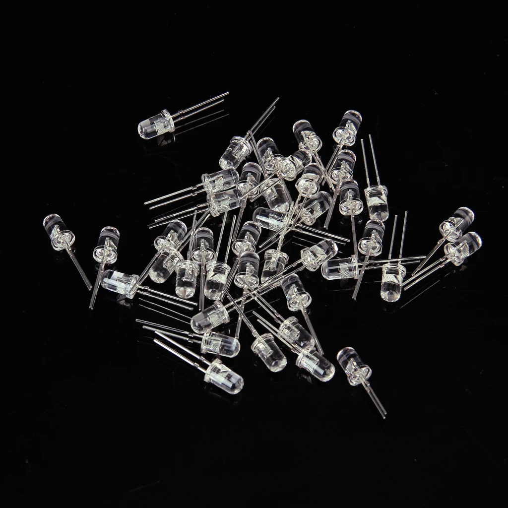 2x 50pcs Dia. 5mm RGB Tri-Color Quick Flashing LED Light Round Emitting Diodes