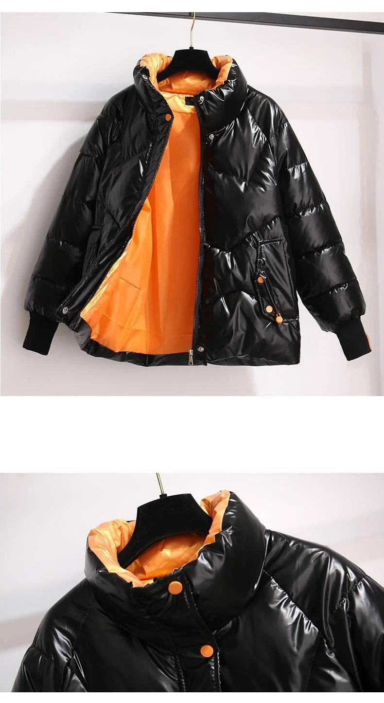 Winter Jacket Women 2021 New Glossy Down Cotton Coat Winter Warm Down Jacket Parkas Thick Warm Cotton-Padded Coat Outwear Female Winter Jacket Women 2021 New Glossy Down Cotton Coat Winter Warm Down Jacket Parkas Thick Warm Cotton-Padded Coat Outwear Female