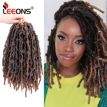 

Leeons Butterfly Faux Locs Synthetic Soft Crochet Braids Hair Extensions 12Inch Ombre Natural Black Twist Hairs For Black Women