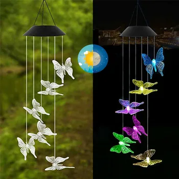 

LED Solar Lamp Color Change Wind Chime Hanging Decorative Light Waterproof Outdoor Home Yard Party Garden Light