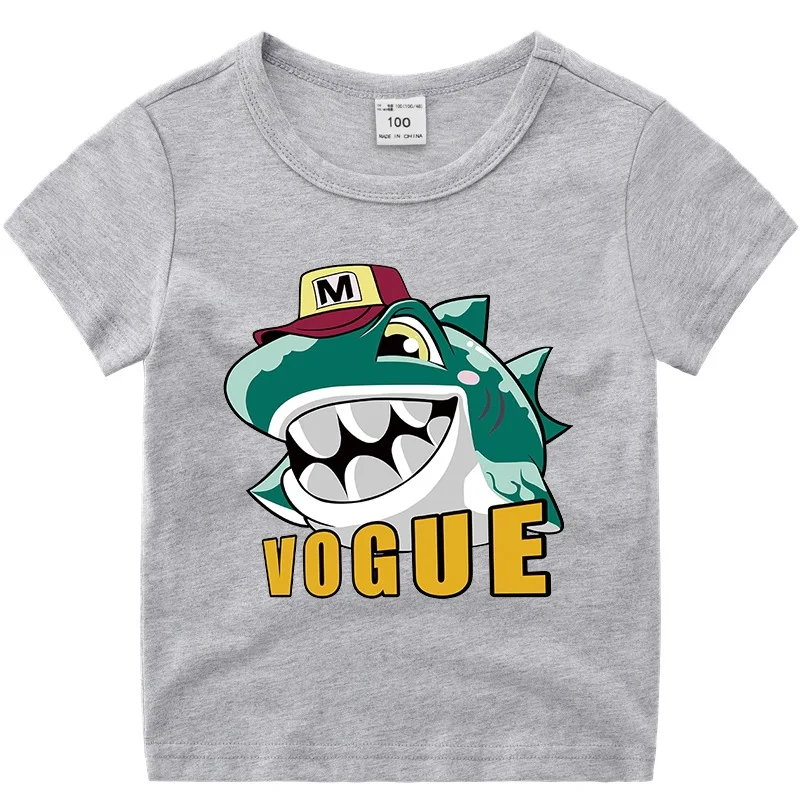 Summer Kids Boys T-shirts Cotton Tops Tees Transformer Baby Boys T shirt Short Sleeve Costume Kids Clothes Children Clothing - Цвет: Gray