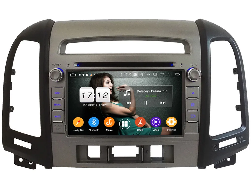 Klyde 4G wifi Android 9 Восьмиядерный 4 Гб ОЗУ 64 Гб ПЗУ DSP BT автомобильный DVD мультимедийный плеер стерео для hyundai Santa Fe 3 отверстия 2006-2012