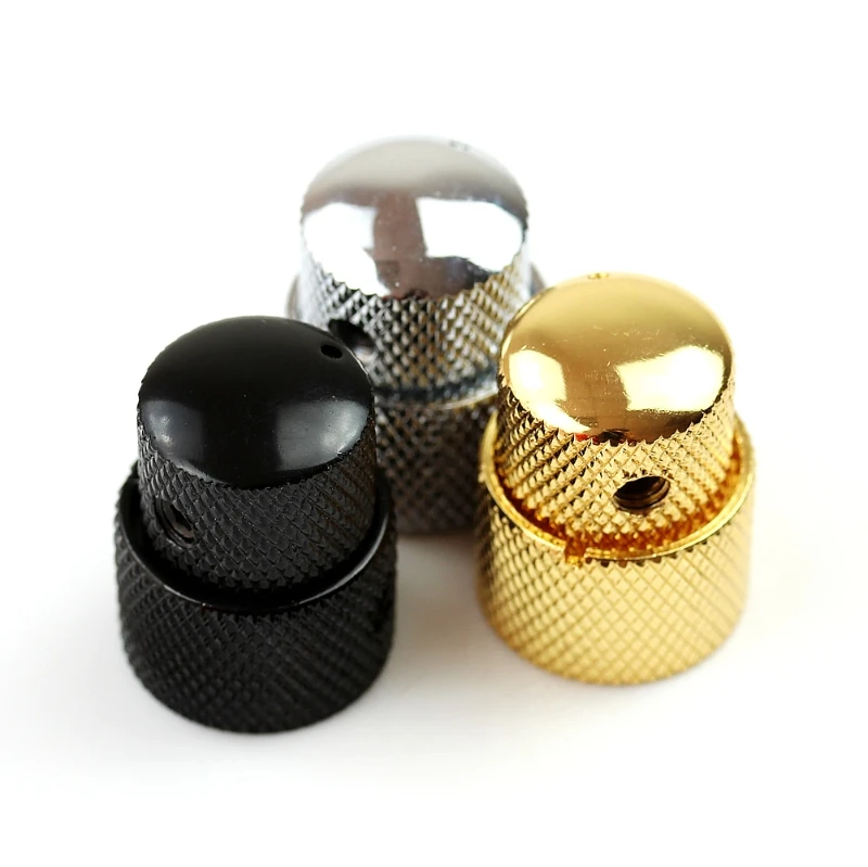 

Concentric Dual Knob Metal Dome Potentiometer Cap For Electric Guitar Bass Tone Volume