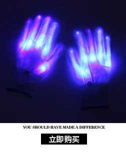 

New Led Skeleton Gloves Halloween Luminous Stage Performance Light Up Gloves for Kids & Adults