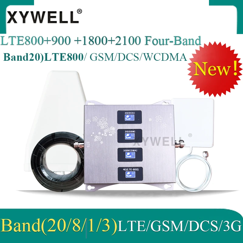 Tanie 4G LTE800 900 1800 2100 mhz komórkowy wzmacniacz sygnału GSM cztery Band GSM wzmacniacz sygnału komórkowego 2G 3G 4G LTE komórkowy wzmacniacz GSM DCS WCDMA