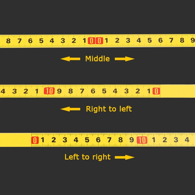 Autoadhésif Bande Mesure 100cm Métrique Échelle Milieu aux Deux