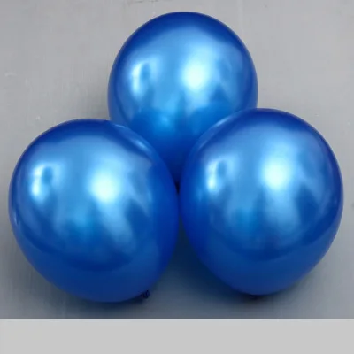 10 штук 12 дюймов золотые серебряные металлические шары латексные воздушные шары Детские игрушки День рождения Свадебные украшения - Цвет: Blue