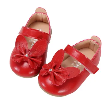 

Kids Shoes For Girl Princess Leather Soft Fashion Bow Single Shoes Flat With Toddler Dance Baby Shoes Girls Size 15-30 Red