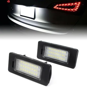 

2Pcs/Pair Auto Car Rear License Number Plate 24SMD LED Light White Lamp for Audi A1 8X / A3 8V / A4 S4 B8 A5 A6 A7 Q3 Q5 TT