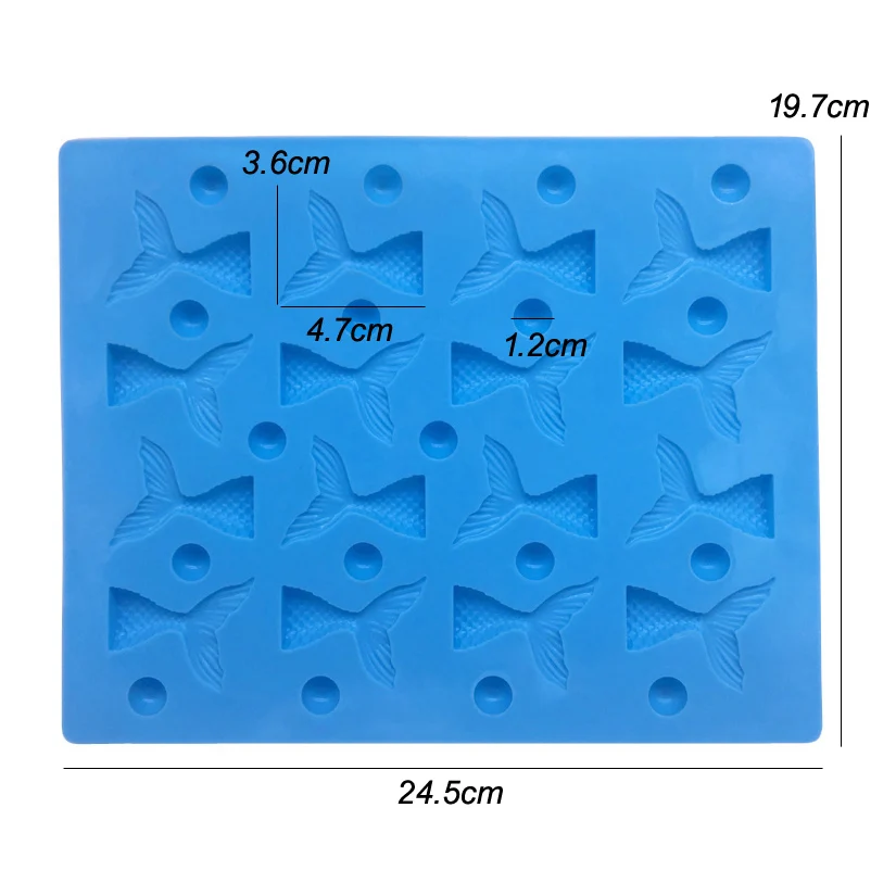 Wholesale 10 pcs Mermaid Tail Silicone Cake Chocolate Cupcake Sugarcraft Ice Mold Fondant Cake Decorating Tools Baking Tools