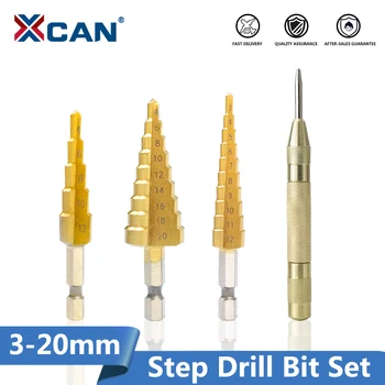 

Xcan 3-12/4-12/4-20 HSS Titanium Coated Pagoda Drill HSS Power Tools Mini Drill Bit Wood/Metal Hole Cutter Step Drill Bit