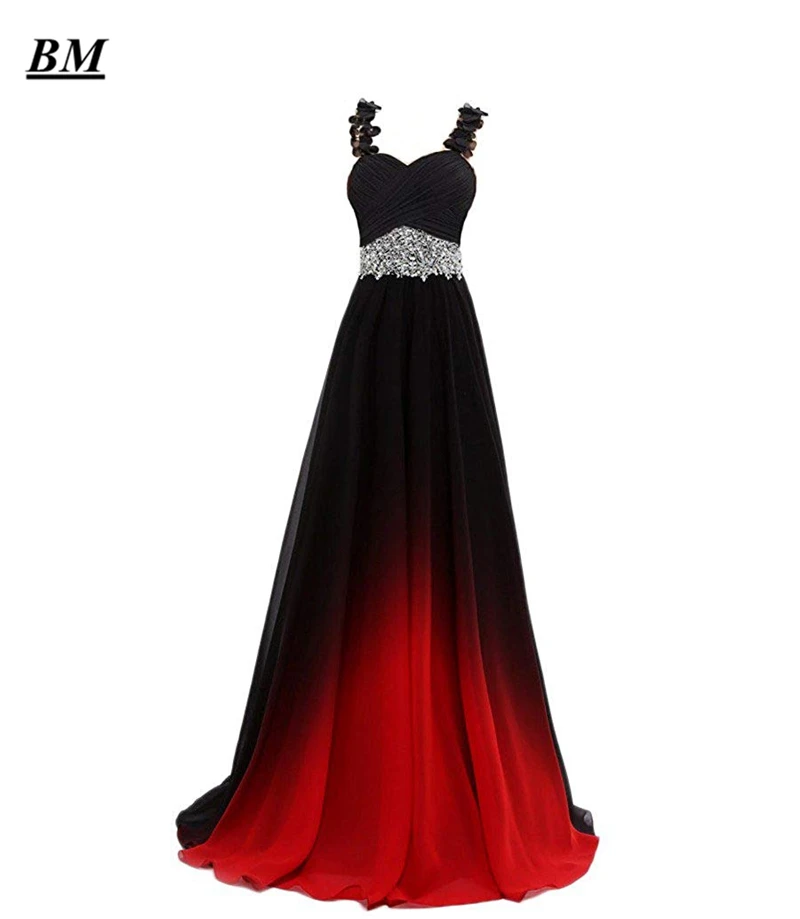 Ombré Red & Black Elegant Gown Dress blog.knak.jp