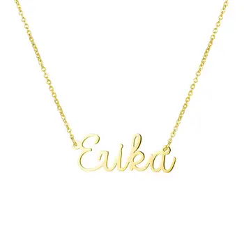

Personalized Name Pendant Necklaces Birthday Gift Gold Color English Letter Necklace Stainless Steel Customized Name Necklaces