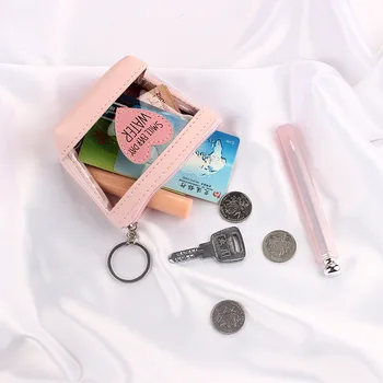 

2020 Fashion Transparent Mini jelly purse Kawaii Heart Letter Small Change Wallet Multifunctional Credit Card Coin Purse