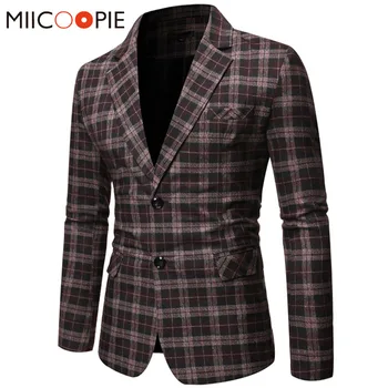 

Autumn Casual Blazers Men Suits Fashion Plaid Slim Fit Business Formal Mens Suit Jacket Classic Single Breasted Blazer Hombre